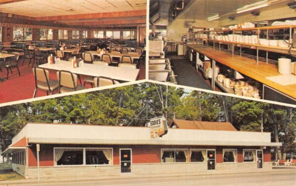 Sylvan Beach New York Eddie's Restaurant Interior Vintage Postcard AA71711