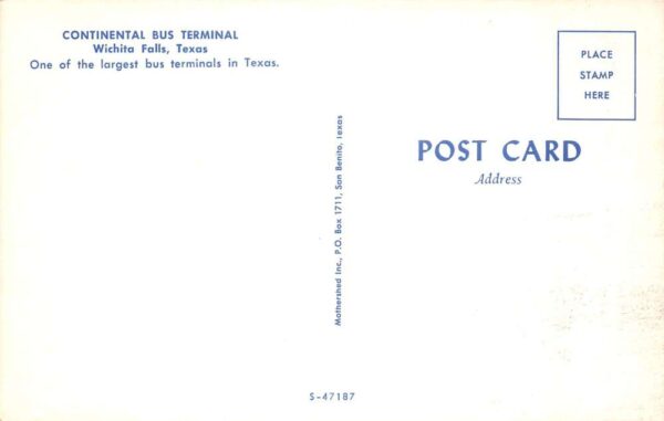 Wichita Falls Texas Continental Bus Terminal Vintage Postcard AA71720 - Image 2