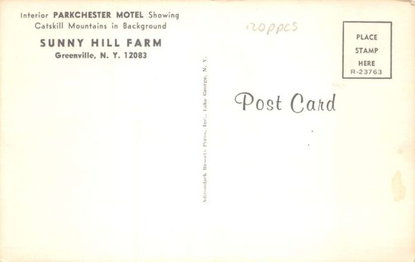 Greenville New York Sunny Hill Farm Parkchester Motel Room Postcard AA71727 - Image 2
