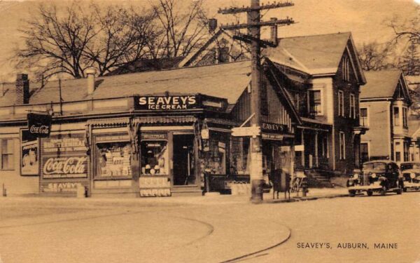 Auburn Maine Seavey's Ice Cream Coke Sign Vintage Postcard AA74670