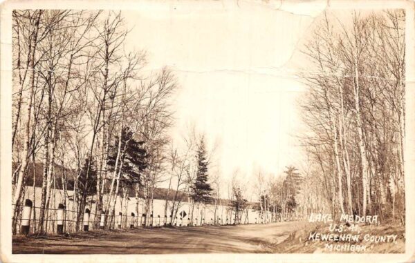 Lake Medora Michigan Keweenah County Scenic View Real Photo Postcard AA74688
