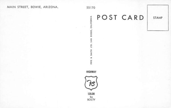 Bowie Arizona Main Street Texaco Gas Station Vintage Postcard AA74702 - Image 2