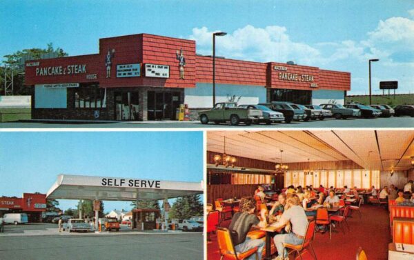 Mackinaw City Michigan The Mackinaw Pancake and Steak House Postcard AA74708