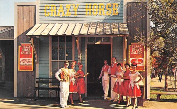 Dallas Texas Six Flags Crazy Horse Saloon Coke Sign Vintage Postcard AA74710