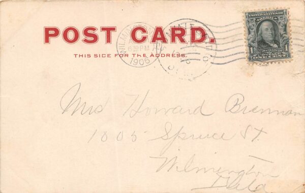 Wilmington Delaware Civil War Gun Carriage, Undivided Back Vintage PC U13207 - Image 2