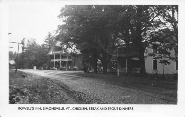 Simonsville Vermont Rowell's Inn Real Photo Vintage Postcard AA74722