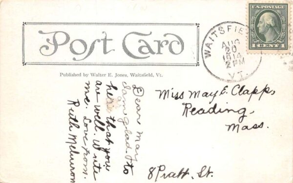Waitsfield Vermont Main Street Vintage Postcard AA74729 - Image 2
