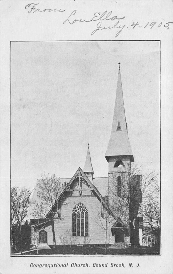 Bound Brook New Jersey Congregational Church Vintage Postcard AA74746