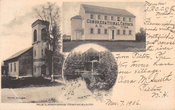 Northfield New Hampshire Congregational Church Old Landmarks Postcard AA74750