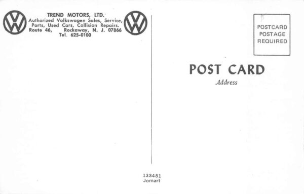 Rockaway New Jersey Trend Motors Ltd Volkswagen Dealership Postcard AA74769 - Image 2