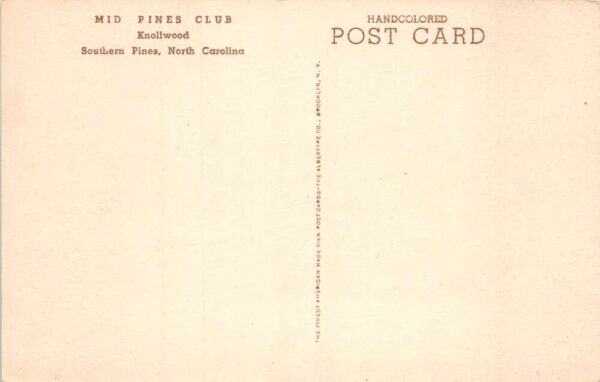 Southern Pines North Carolina Knollwood Mid Pines Club Vintage Postcard AA74793 - Image 2