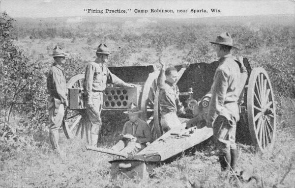 Sparta Wisconsin Camp Robinson Firing Practice Vintage Postcard AA74825
