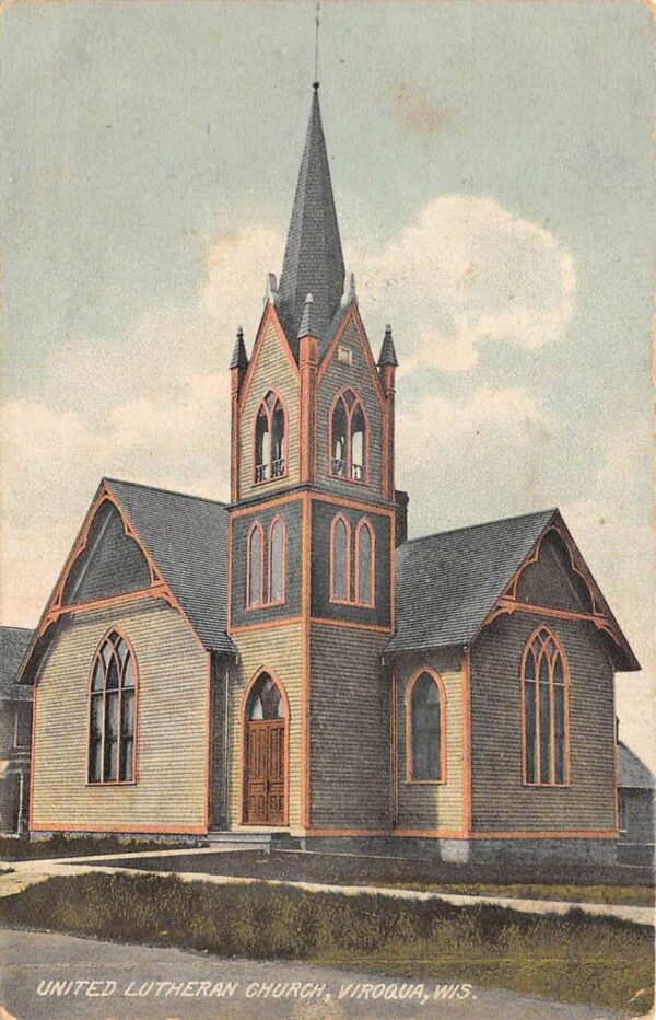 Viroqua Wisconsin United Lutheran Church Vintage Postcard AA74854