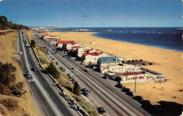 Santa Monica California Movie Stars' Homes On The Beach, Chrome Postcard U13385