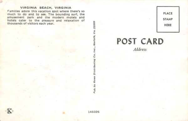 Virginia Beach Virginia Beach View, Photochrome Vintage Postcard U13483 - Image 2