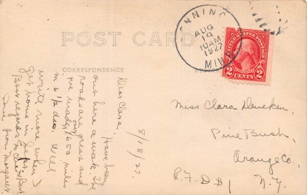 Henning Minnesota Scene At City Park, Real Photo Vintage Postcard U13486 - Image 2