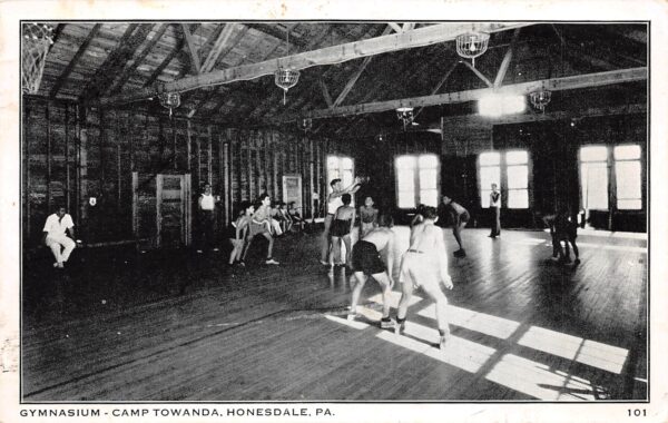 Honesdale Pennsylvania Camp Towanda, Gym, B/W Photo Print Vintage PC U13491