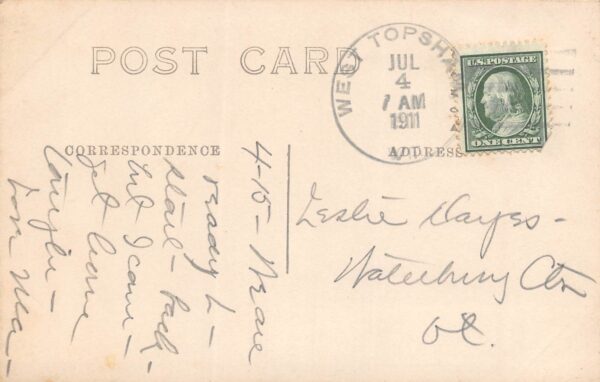 West Topsham Vermont Church, Real Photo Vintage Postcard U13527 - Image 2