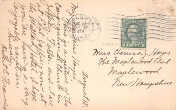 Jaffrey New Hampshire Congregational Church Real Photo Vintage Postcard AA74990 - Image 2