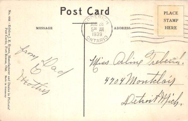 Goderich Ontario Canada St George's Anglican Church Vintage Postcard AA74991 - Image 2