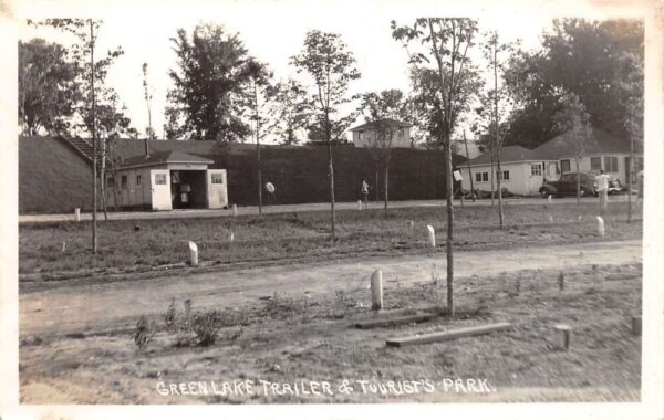 Green Lake Trailer and Touist Park Wisconsin ? Real Photo Postcard AA75018