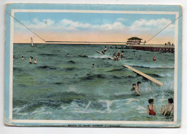 Gulfport Mississippi Beach Scenes Ships Souvenir Folder Postcard AA75047 - Image 2