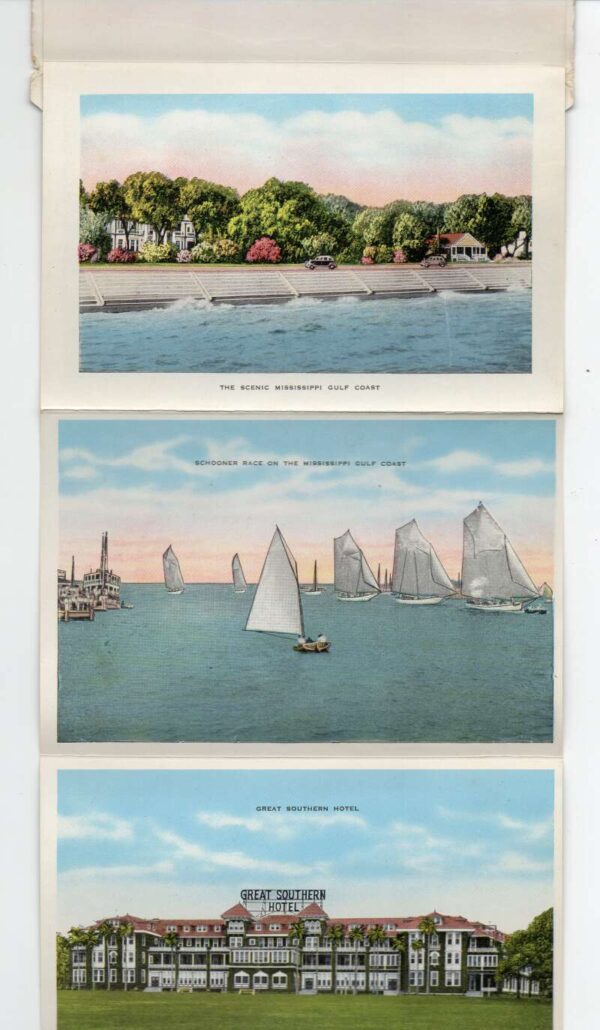 Gulfport Mississippi Beach Scenes Ships Souvenir Folder Postcard AA75047 - Image 4