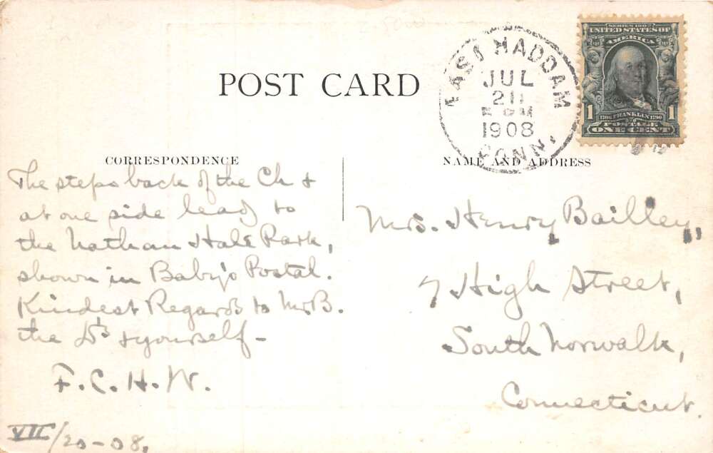 East Haddam Connecticut St Stephens Episcopal Church Vintage Postcard AA75060 - Image 2