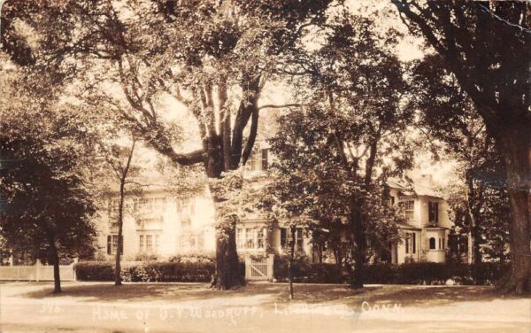 Litchfield Connecticut Home of JP Woodruff Real Photo Vintage Postcard AA75072