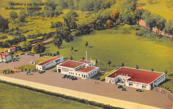 McMinnville Pennsylvania McMinn's Ice Cream Linen Vintage Postcard AA75251