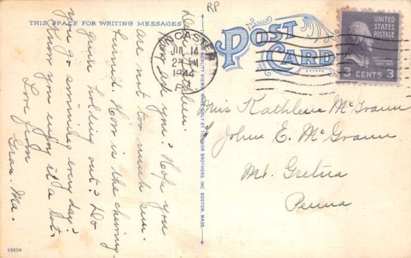 McMinnville Pennsylvania McMinn's Ice Cream Linen Vintage Postcard AA75251 - Image 2