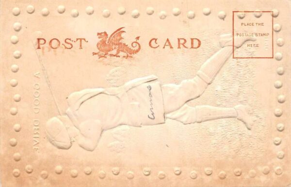 Golfing Greetings "A Good Drive" Embossed Airbrushed Vintage Postcard AA75279 - Image 2