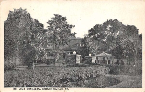 Schwenksville Pennsylvania Dr. Loux Bungalow, B/W Photo Print Vintage PC U13647