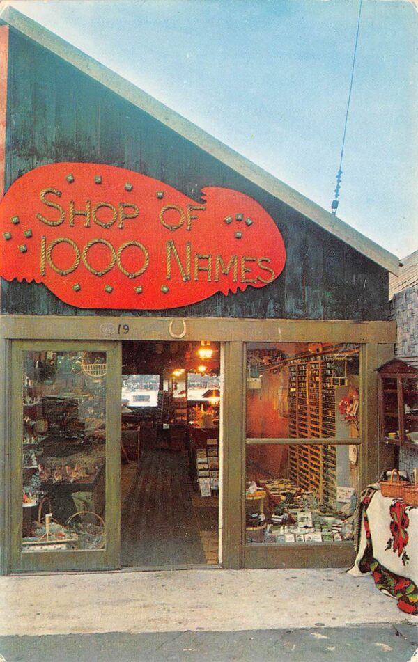 Monterey California Shop Of 1000 Names, Photochrome Vintage Postcard U13706