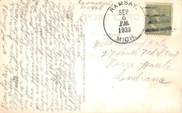 Ramsay Michigan Memorial Park Birds Eye View Real Photo Postcard AA75344 - Image 2