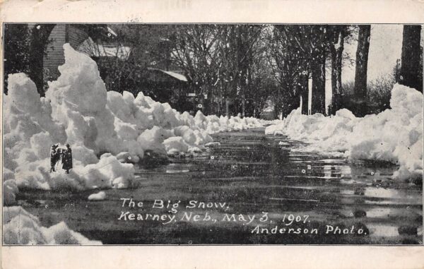Kearney Nebraska The Big Snow, May 1907, B/W Photo Print Vintage PC U13681