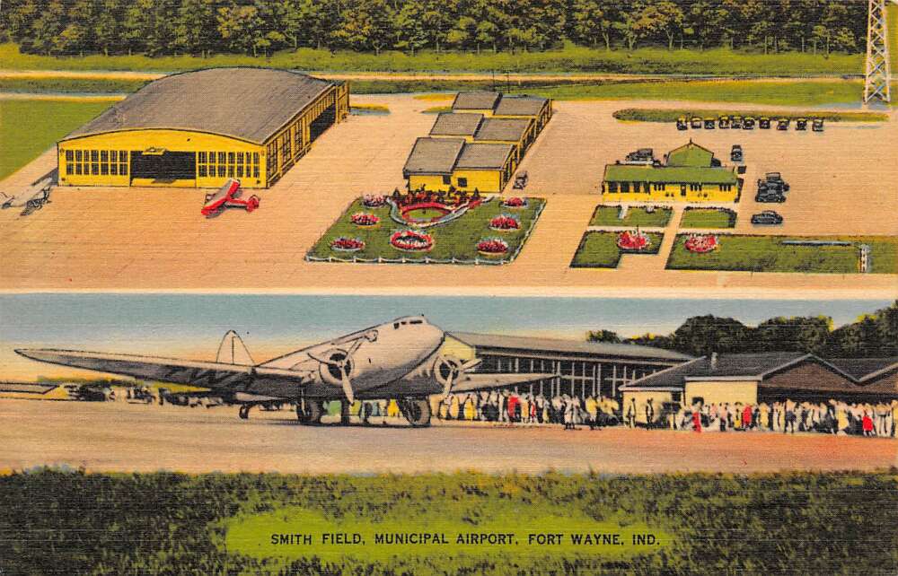 Fort Wayne Indiana Smith Field, Municipal Airport, Multi-View Linen PC U13778