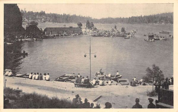 Lake Arrowhead California Cove Of Lake Arrowhead, B/W Chrome Vintage PC U13818