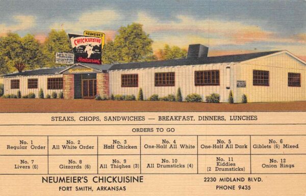Fort Smith Arkansas Neumeier's Chickuisine Restaurant, Color Linen PC U13831
