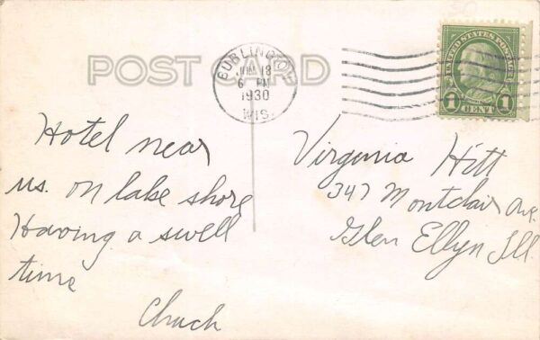 Burlington Wisconsin The Antlers Hotel, Real Photo Vintage Postcard U13975 - Image 2