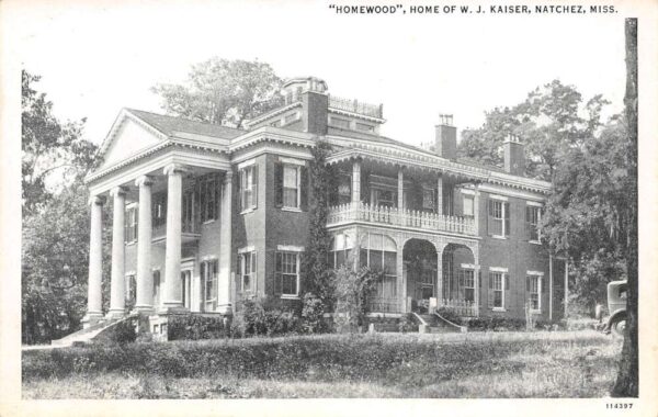 Natchez Mississippi "Homewood", Home Of J.W. Kaiser, Vintage Postcard U14019