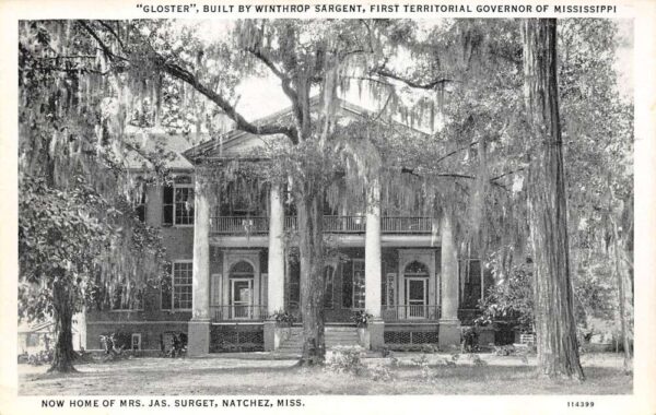 Natchez Mississippi "Gloster" Private Residence, B/W Photo Print PC U14021