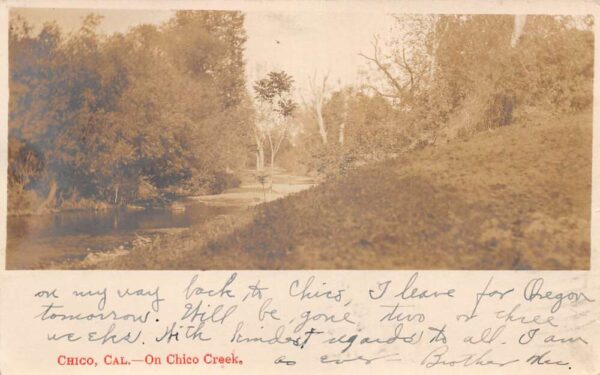 Chico California Chico Creek Scenic View Real Photo Postcard AA75475
