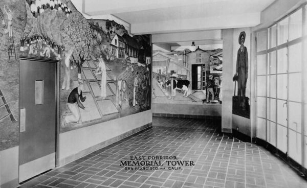 San Francisco California Memorial Tower East Corridor Real Photo PC AA75481