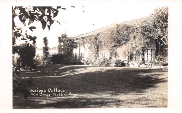 San Diego California State College Scripps Cottage Real Photo Postcard AA75493
