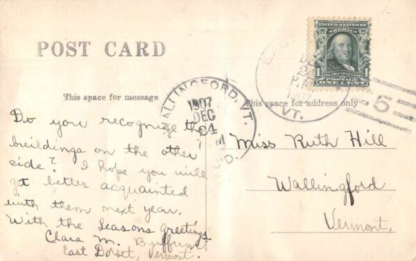 East Dorset Vermont Buildings Greetings Real Photo Vintage Postcard AA75503 - Image 2