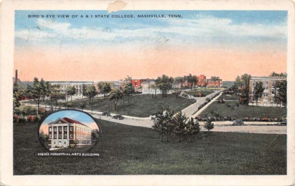 Nashville Tennessee Aerial View Of A. & I. State College, Vintage PC U14025