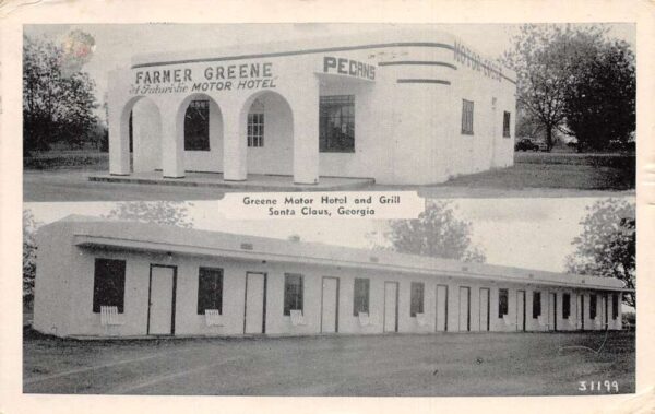 Santa Claus Georgia Greene Motor Hotel & Grill, B/W Photo Print PC U14035