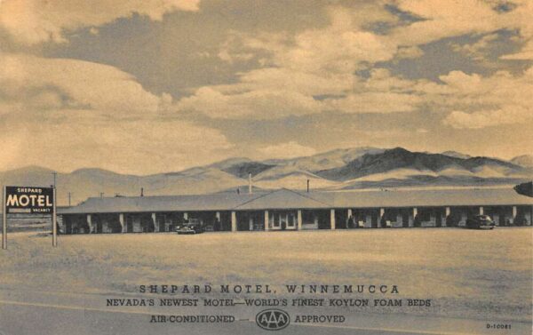 Winnemucca Nevada Shepard Motel, B/W Photo Print Vintage Postcard U14047