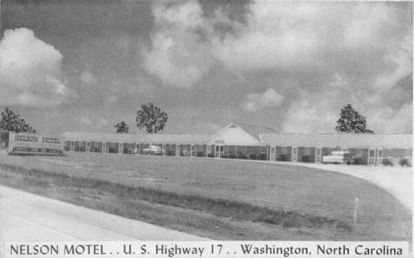 Washington North Carolina Nelson Motel, B/W Photo Print Vintage Postcard U14056